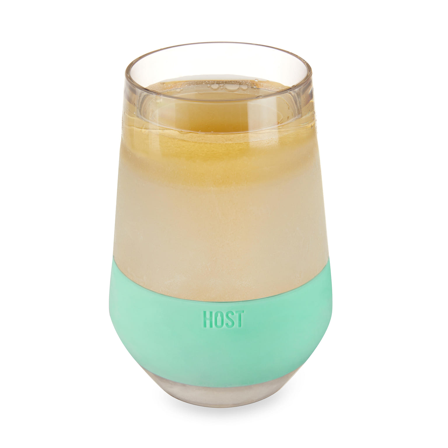 HOST Wine Freeze XL Double-Walled Stemless Glasses Freezer Cooling Cups with Active Gel and Insulated Silicone Grip, 12 Oz Plastic Tumblers, Set of 1, Mint 12 ออนซ์