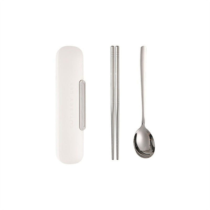 Stainless steel cutlery set, chopsticks and spoons 1 box