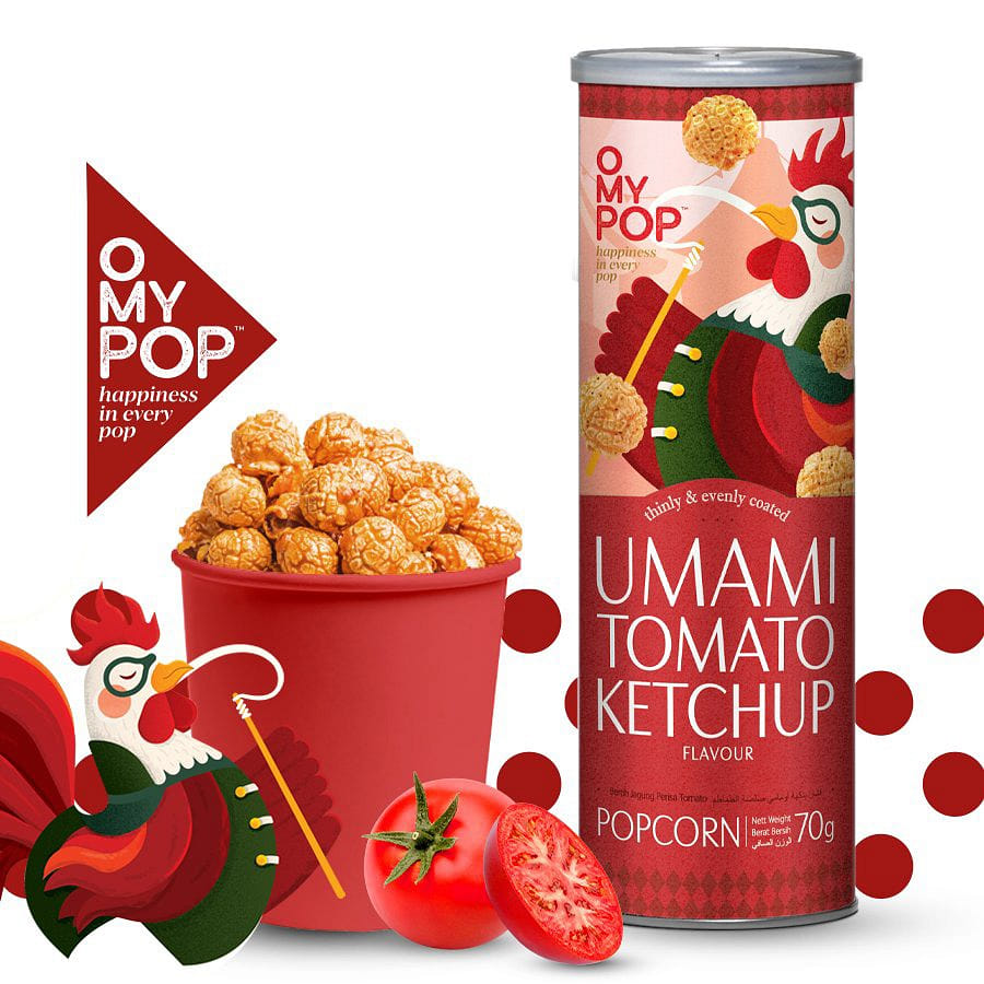 O MY POP GOURMET NON GMO POPCORN- KETCHUP FLAVOR 70 그램*2 팩