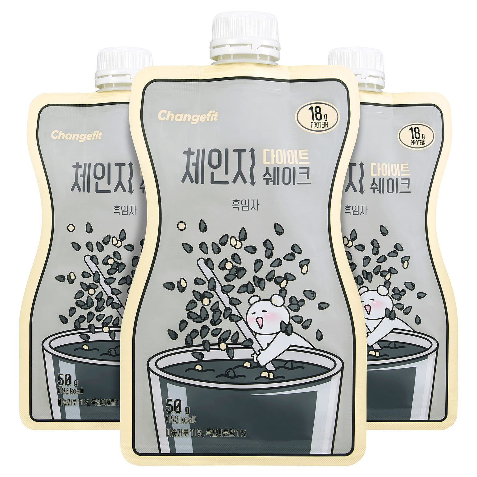 KOREA CHANGE FIT Travel Black Sesame Meal Replacement Shake 50gX3PC 3 개