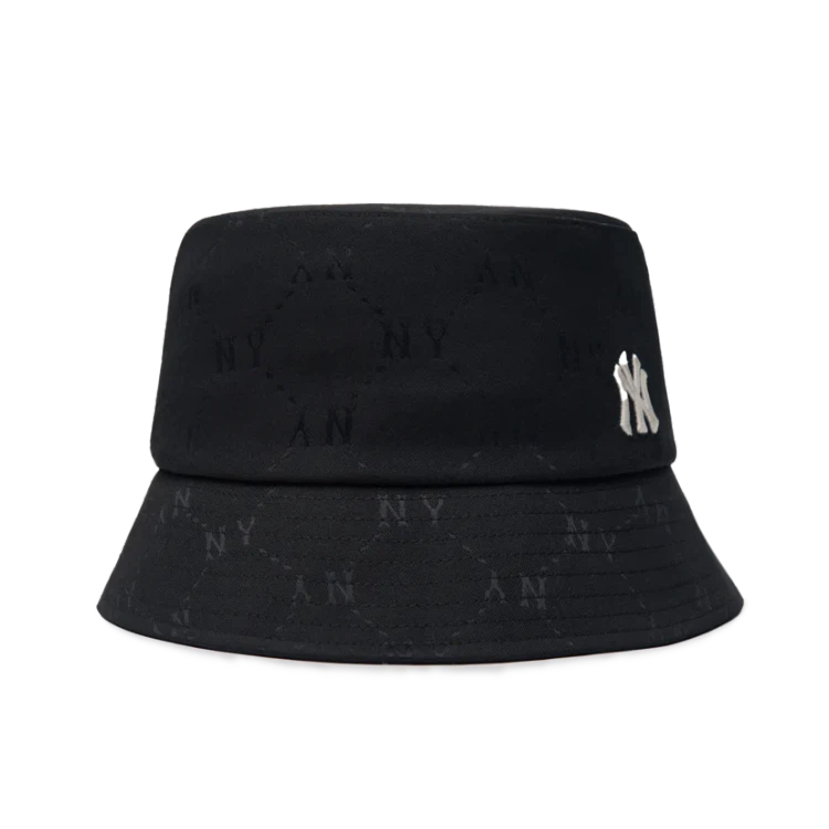 キャップ MLB Korea Diamond Monogram Leather Bucket Hat NY Black 3AHTM Nón MLB Korea Diamond Monogram Bucket Hat New York Yankees