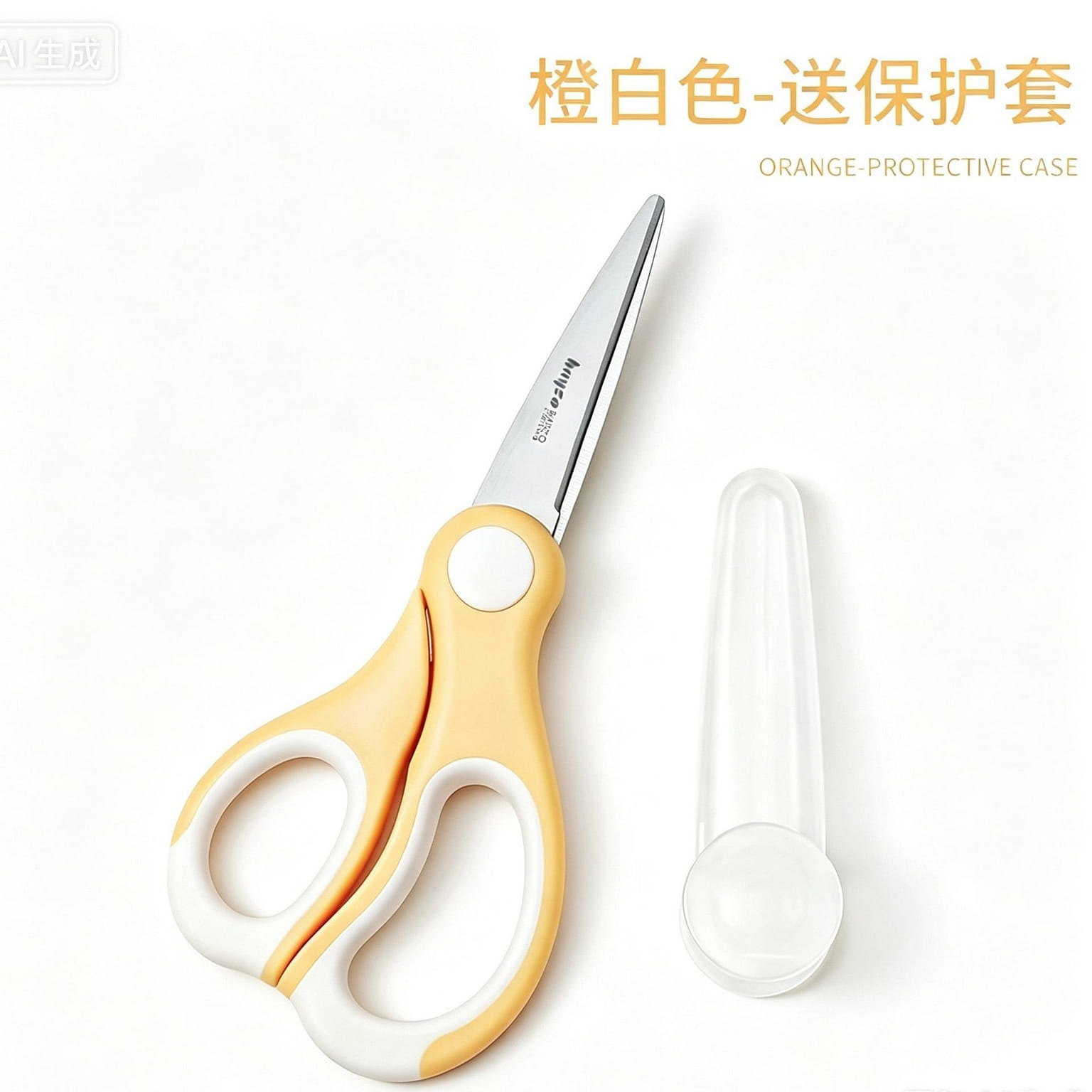 Baige Baby Food Scissors Orange and White 1 Piece 1 each