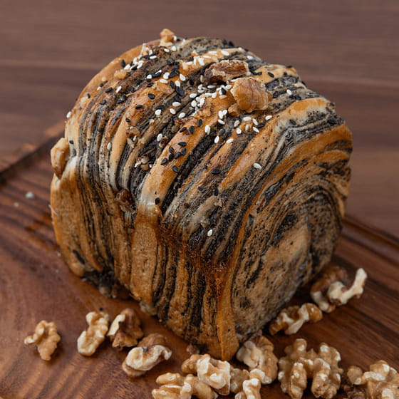 weee_bakery_Black Sesame Milk Toast Uncut 1 pack