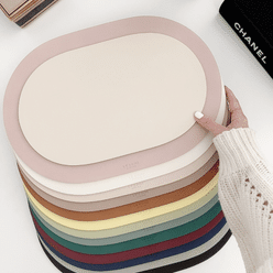 Le’enmi 椭圆形双面皮革托盘 - 柠檬黄色 / 大号 1 份