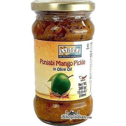 Ashoka Punjabi Mango Pickle in Olive Oil, 10.6 oz bottle 10.6 온스