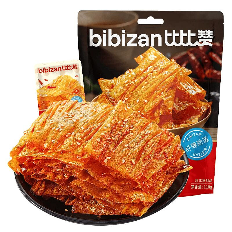 Bibi Zan Hand-Torn Tofu Skin Spicy Strips 118g 118 g