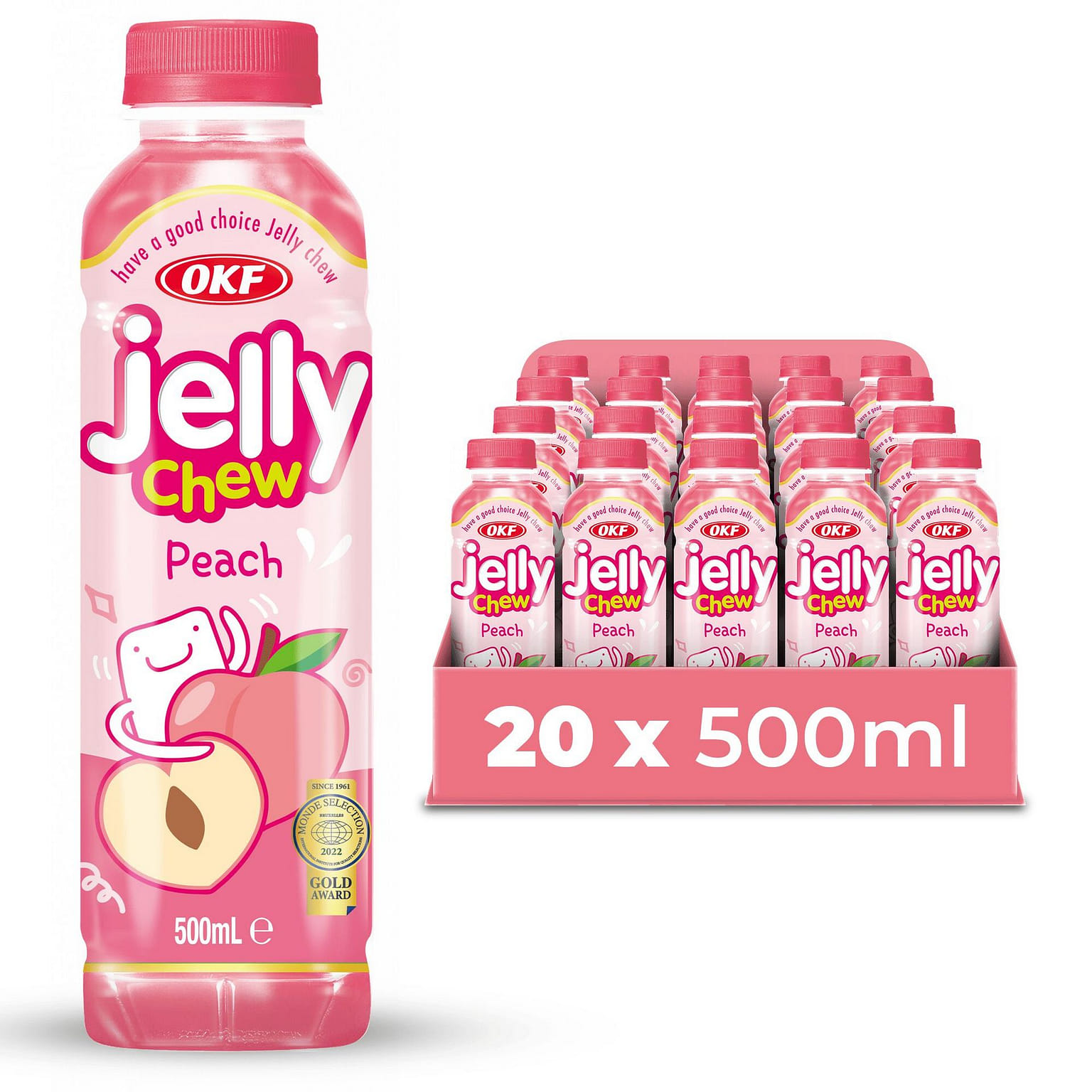 OKF Coconut Juice with Coconut Jelly Peach -20pk 16.9 ออนซ์ของเหลว