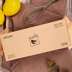 위케어 친환경 산화생분해 일회용 지퍼백 (2개) - Medium 100 개입