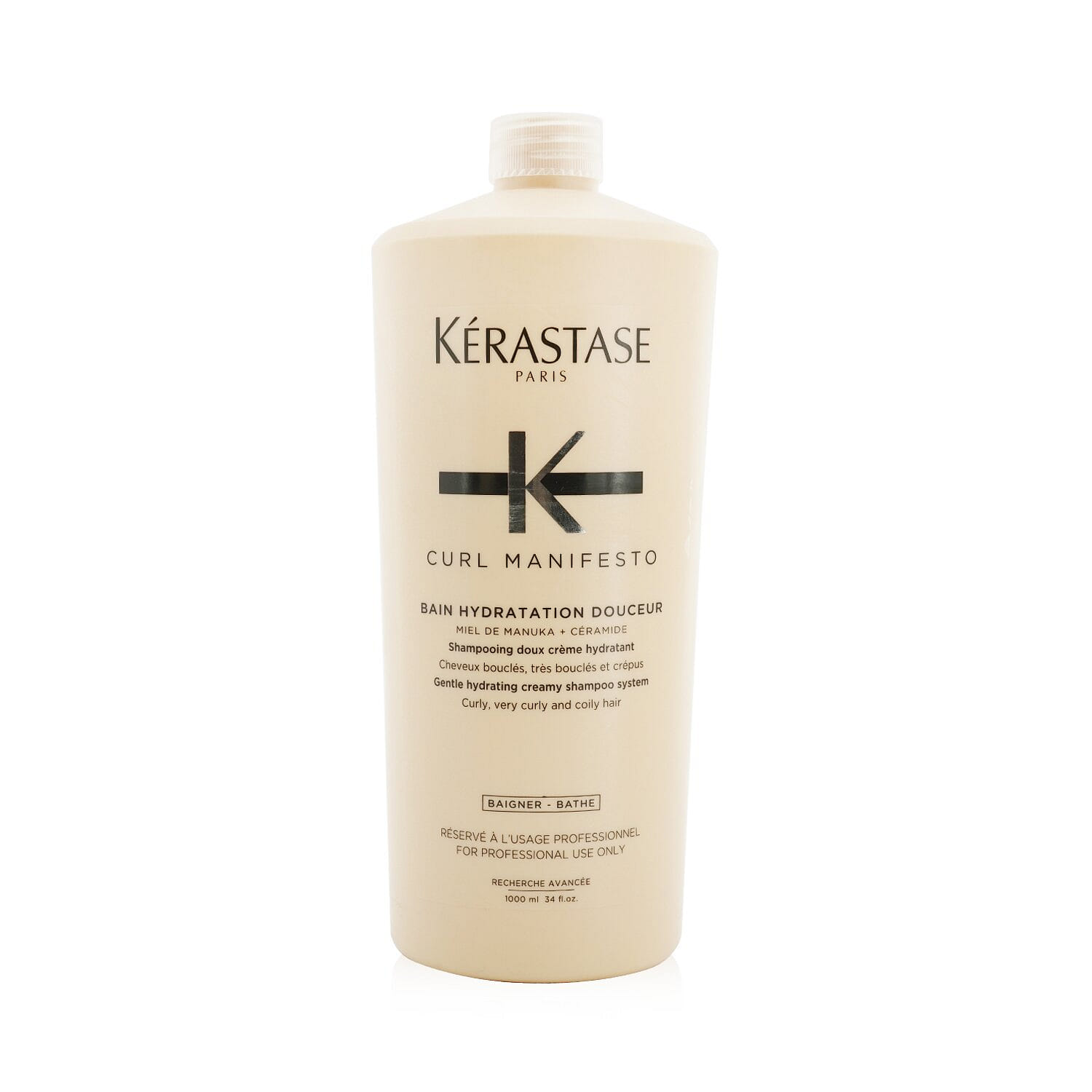 Kerastase Curl Manifesto Bain Hydratation Douceur Shampoo Gentle Creamy Shampoo- For Curly, Very Curly & Coily Hair (Salon Size) 968732 1000 มิลลิลิตร