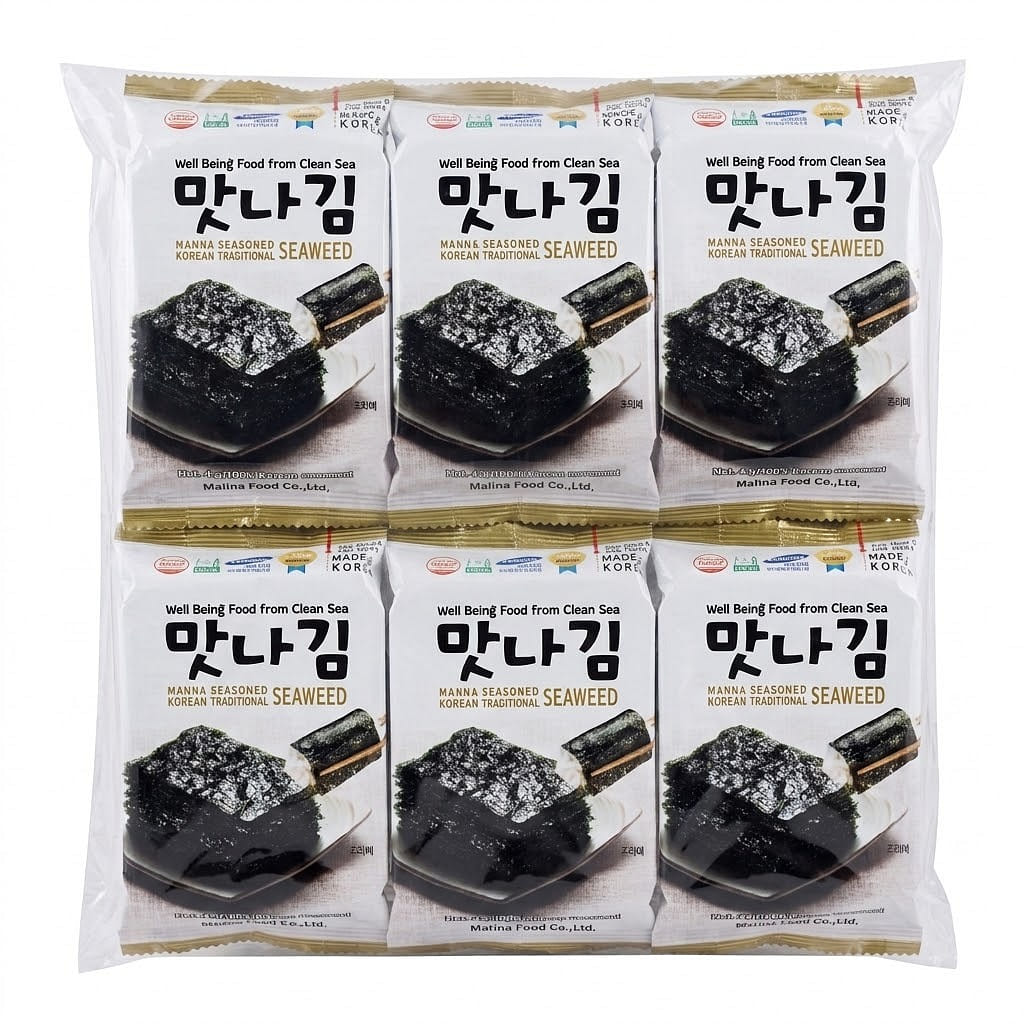 Manna Korean Seasoned Seaweed Snacks, 4g x 12 Pack 12 pack