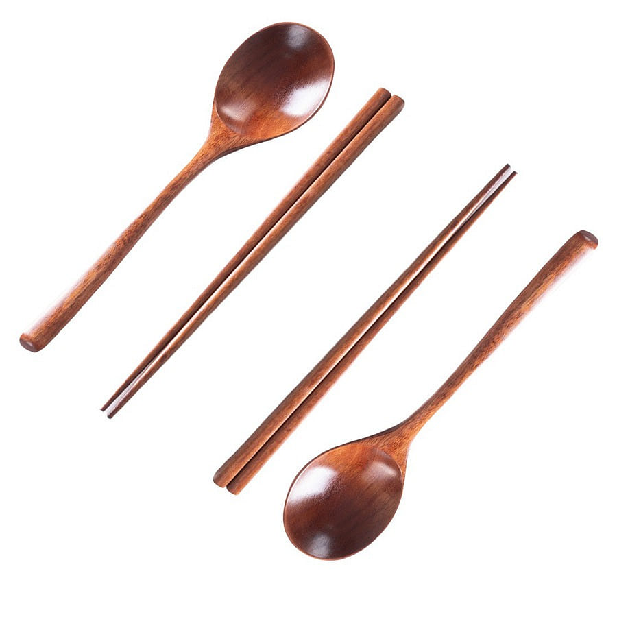 SUMI Artisan-Crafted Solid Wood Chopsticks & Spoon 1 팩