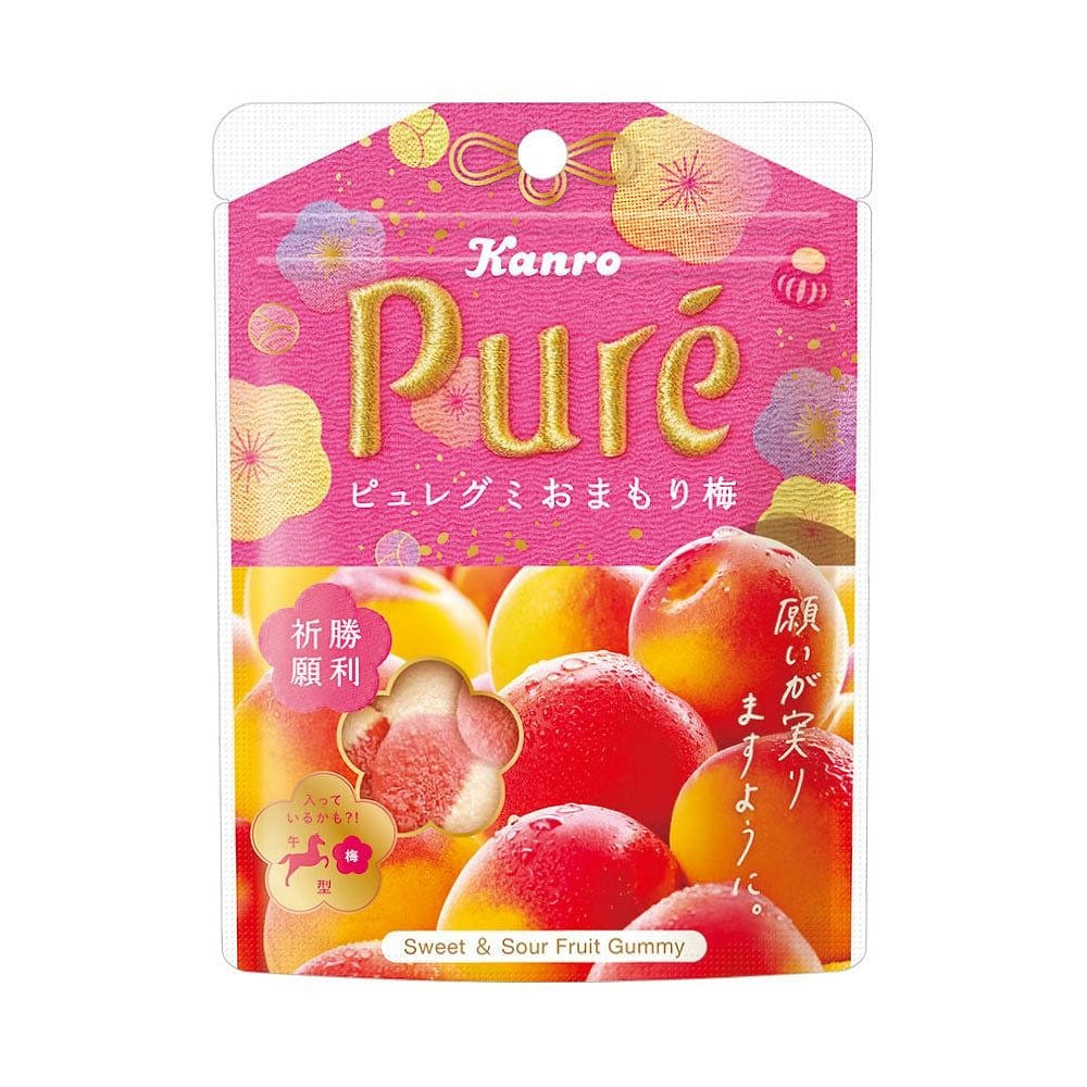Kanro Pure Gummy Omamori Ume Plum Flavor 52g 1 pack