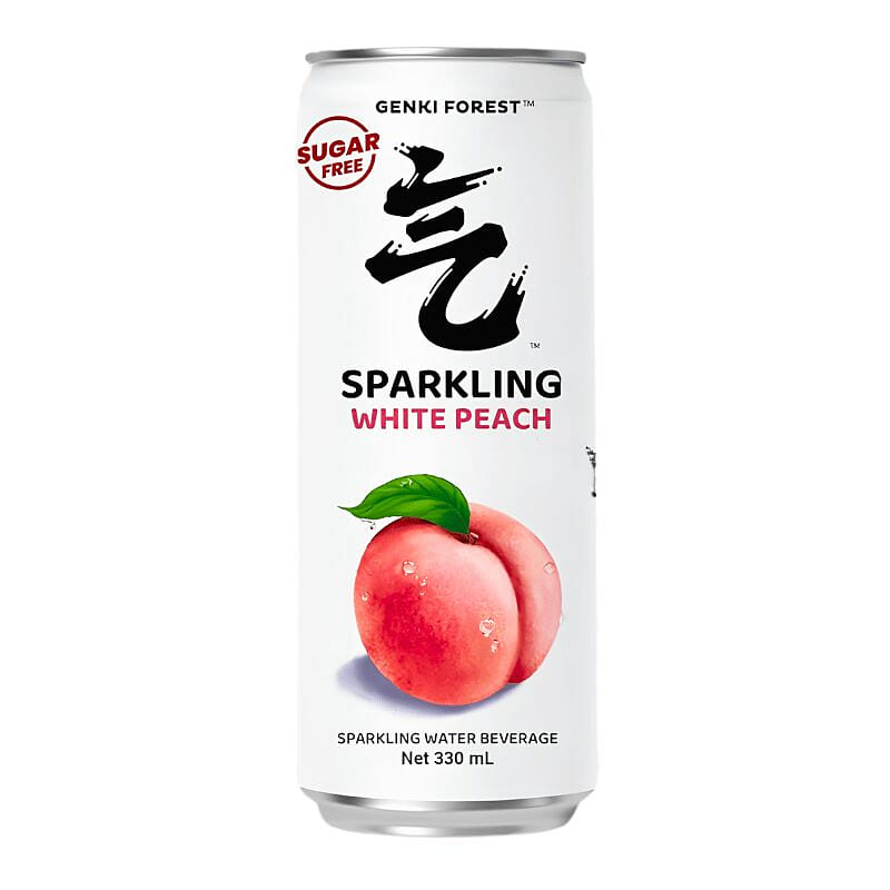 Genki Forest Sparkling Water, White Peach Flavor 1 캔