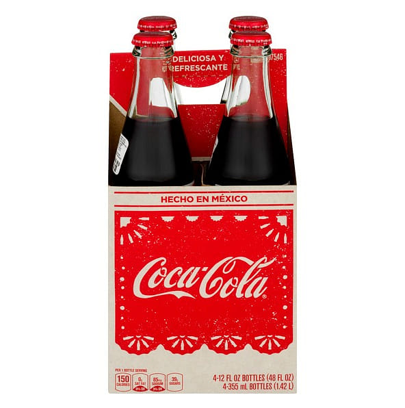 Mexican Coca Cola Soda Glass 12 fl.oz*4 bottles