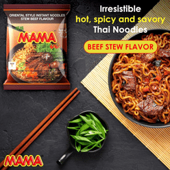 MAMA Noodles Beef Stew Instant Spicy Noodles Delicious Thai Flavors pack of 30 1 each