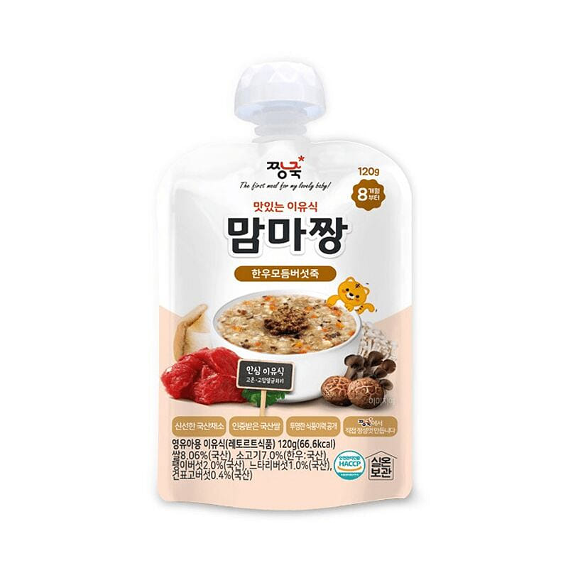 짱죽 맛있는 이유식 맘마짱 - 한우모듬버섯죽 120g 120 그램