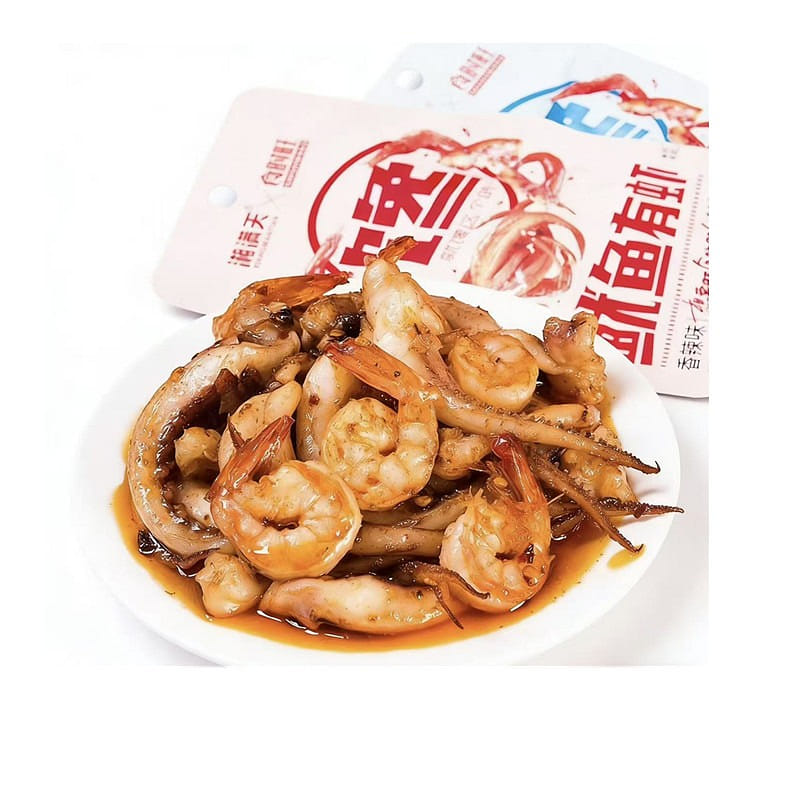 Squid with shrimp spicy snack, shrimp and squid re 14 g*5 pack
