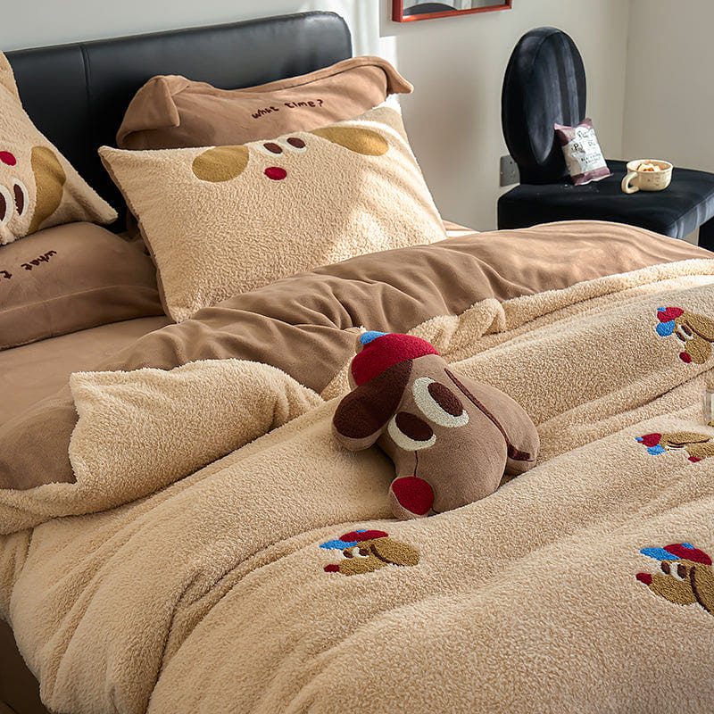 LULLABUY Cozy Wool Dreamland Bedding Set Queen Size Puppy Pals 2000 กรัม