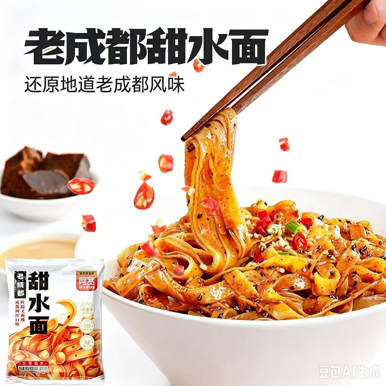 A Kuan Sweet NoodlesSweet and Spicy Instant 110g*3 1 pack