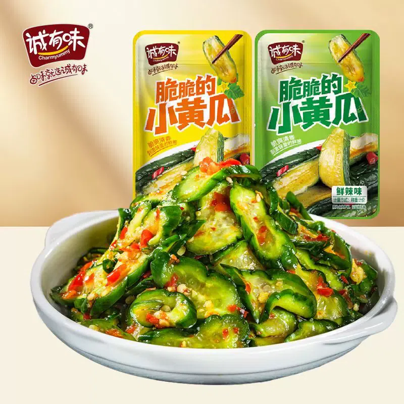 Cheng Youwei, crispy and crispy cucumber, sweet and sour, pickled cucumber pickles, 10g*10 packs 100 กรัม