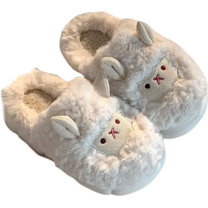 Cute Sheep Autumn And Winter Cotton Slippers -  NO Upper  White 36-37 1 Pairs 1 phần