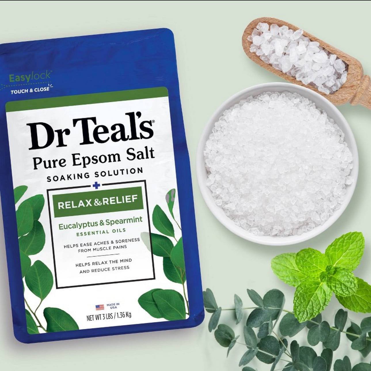 DR TEAL'S PURE EPSOM SALT RELAX & RELIEF 3 파운드
