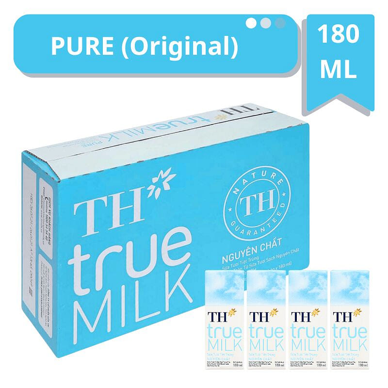 [TH] UHT Fresh Milk - Pure - 180ml (48 Packs) 1 box