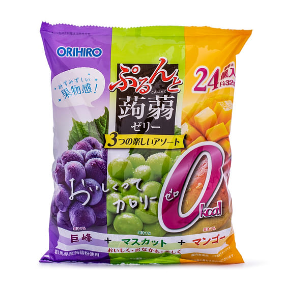 weee_snack_Orihiro Konjac Jelly 0 Calories, Kyoho Grape, Muscat & Mango Flavor, 24pcs 432 g