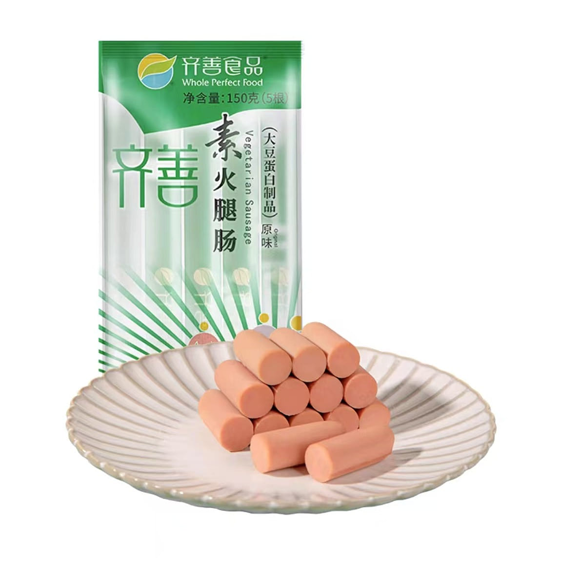 Qishan Food, Vegetarian Ham Sausage, Soy Protein P 150 グラム