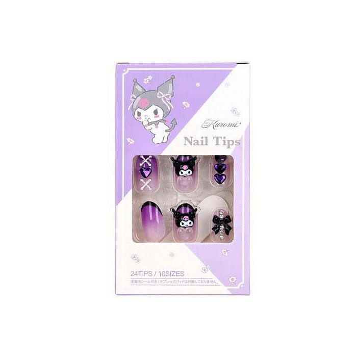 Santan x Japan Sanrio Kuromi Nail Tips 1 Set 24 count