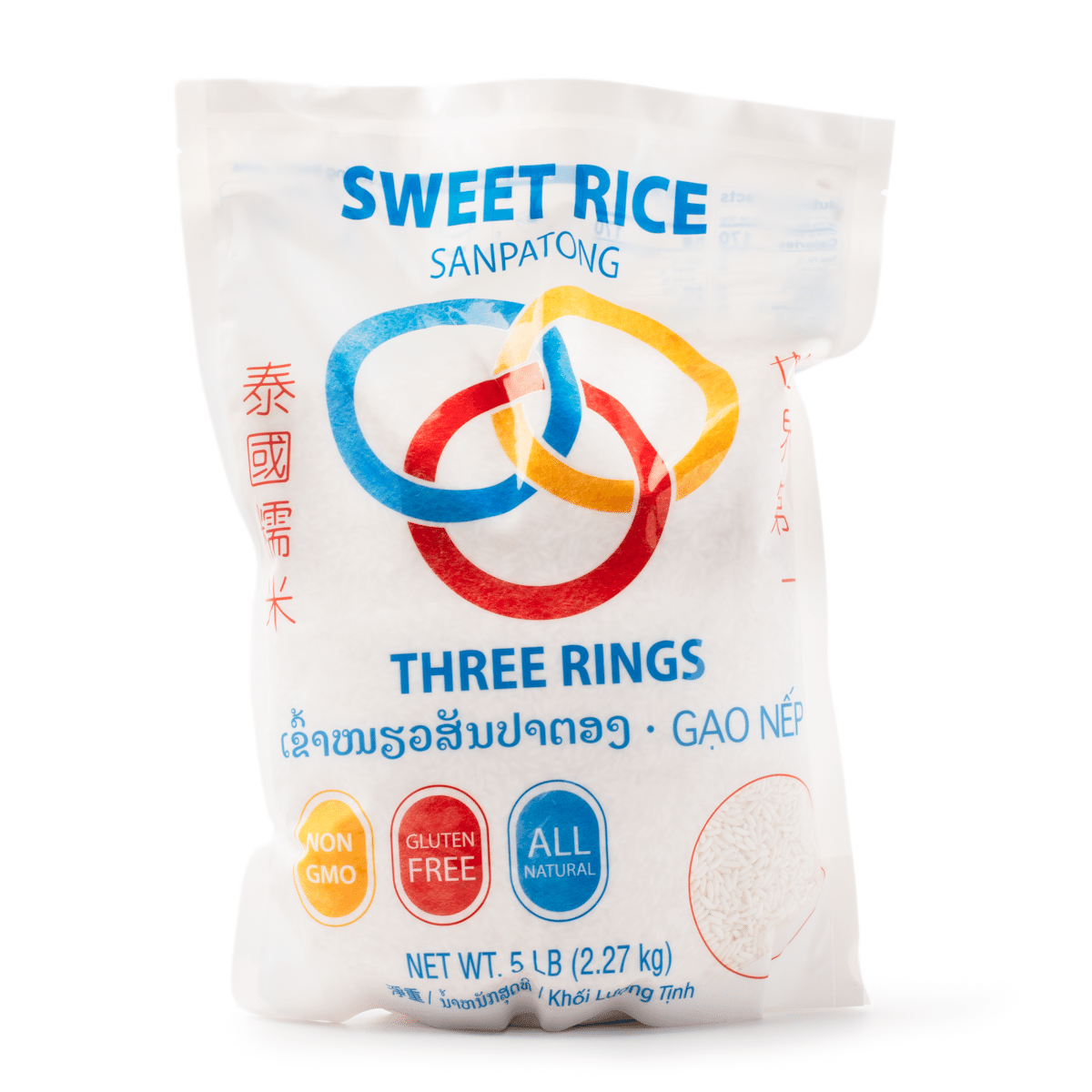 Three Rings Sweet Rice Sanpatong 5 lb