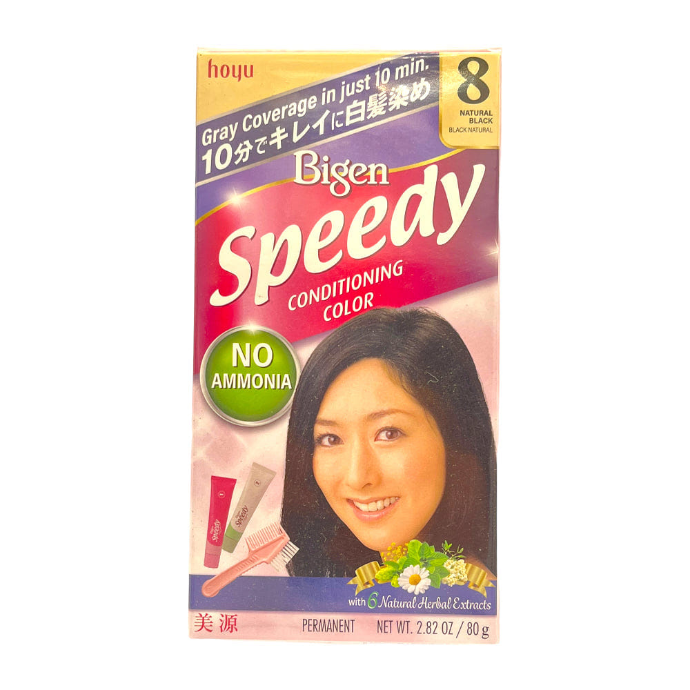 Japan Hoyu Bigen Speedy Hair Color # 8 Natural Black 80g Hair Dye with Brush 1 개