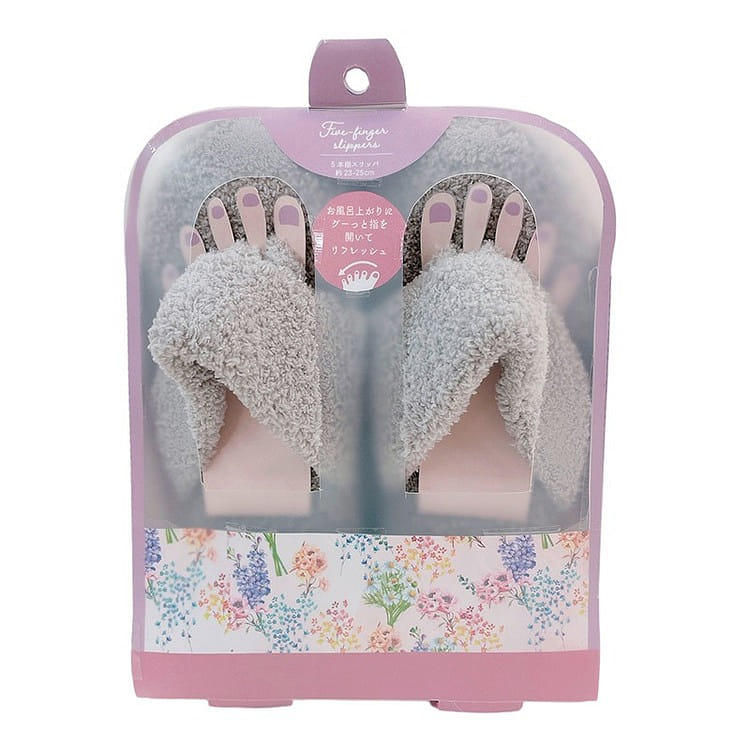 HONYARADOH Five-Finger Slippers Gray 1 Pair 1 each