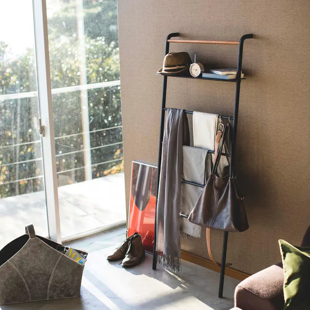 Leaning Storage Ladder - Steel Shelf / Black 1 個