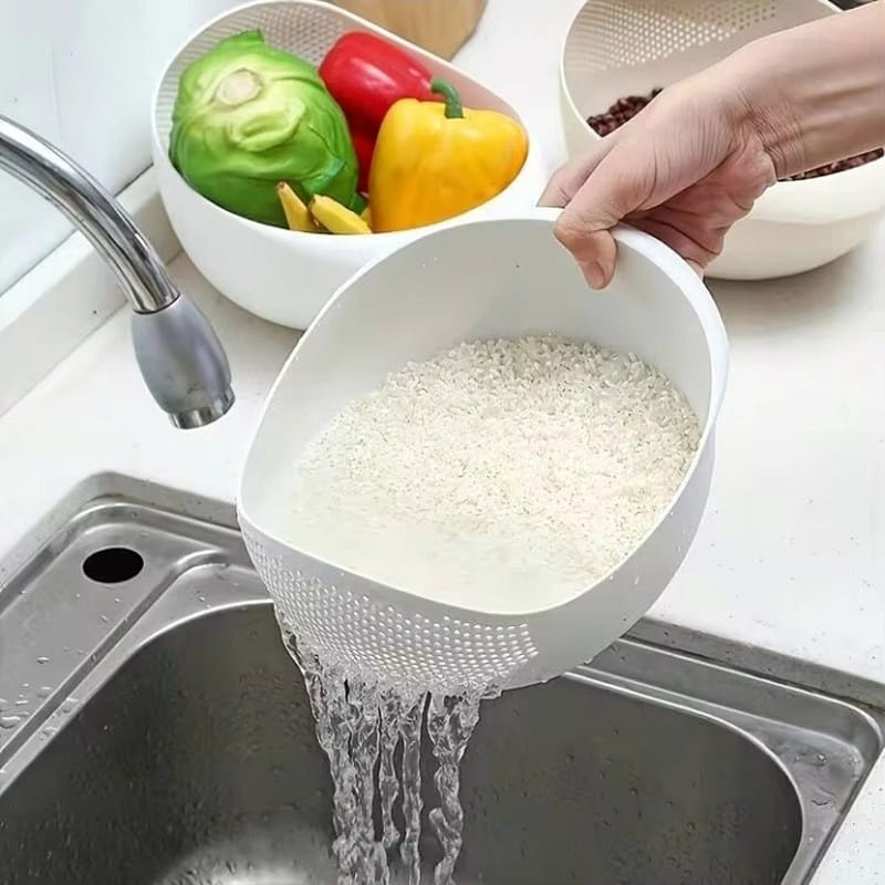 1pc White Rice Washing Strainer, Kitchen Tool Filt 1 count