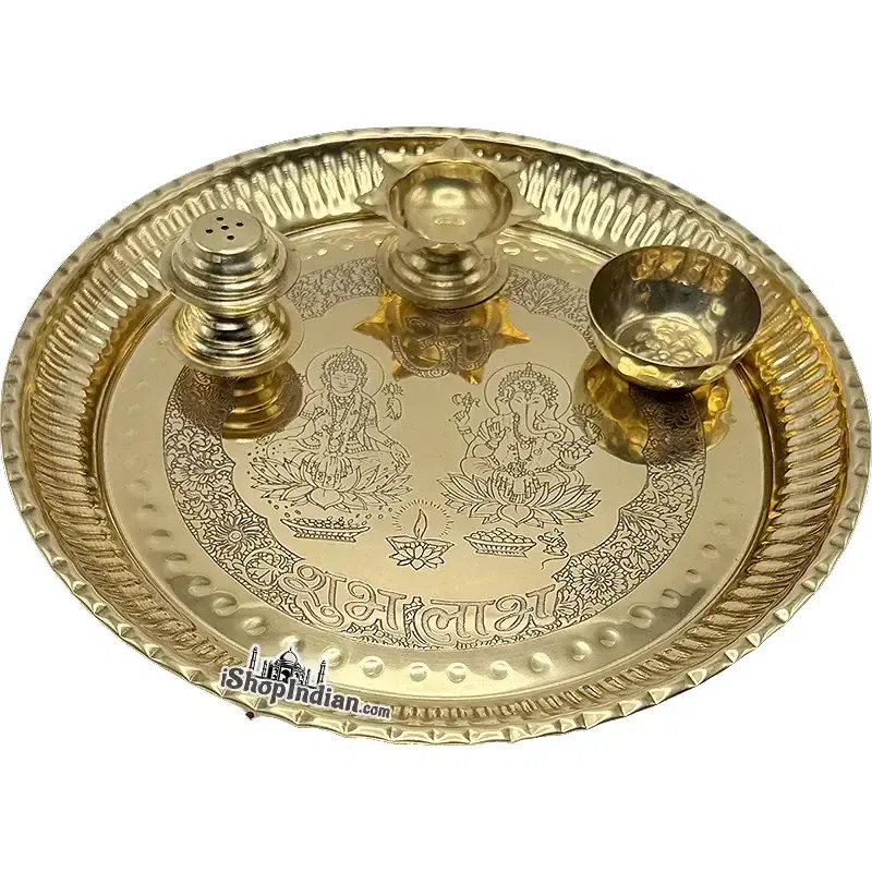 Pooja Thali - Pure Brass - 9" 1 count
