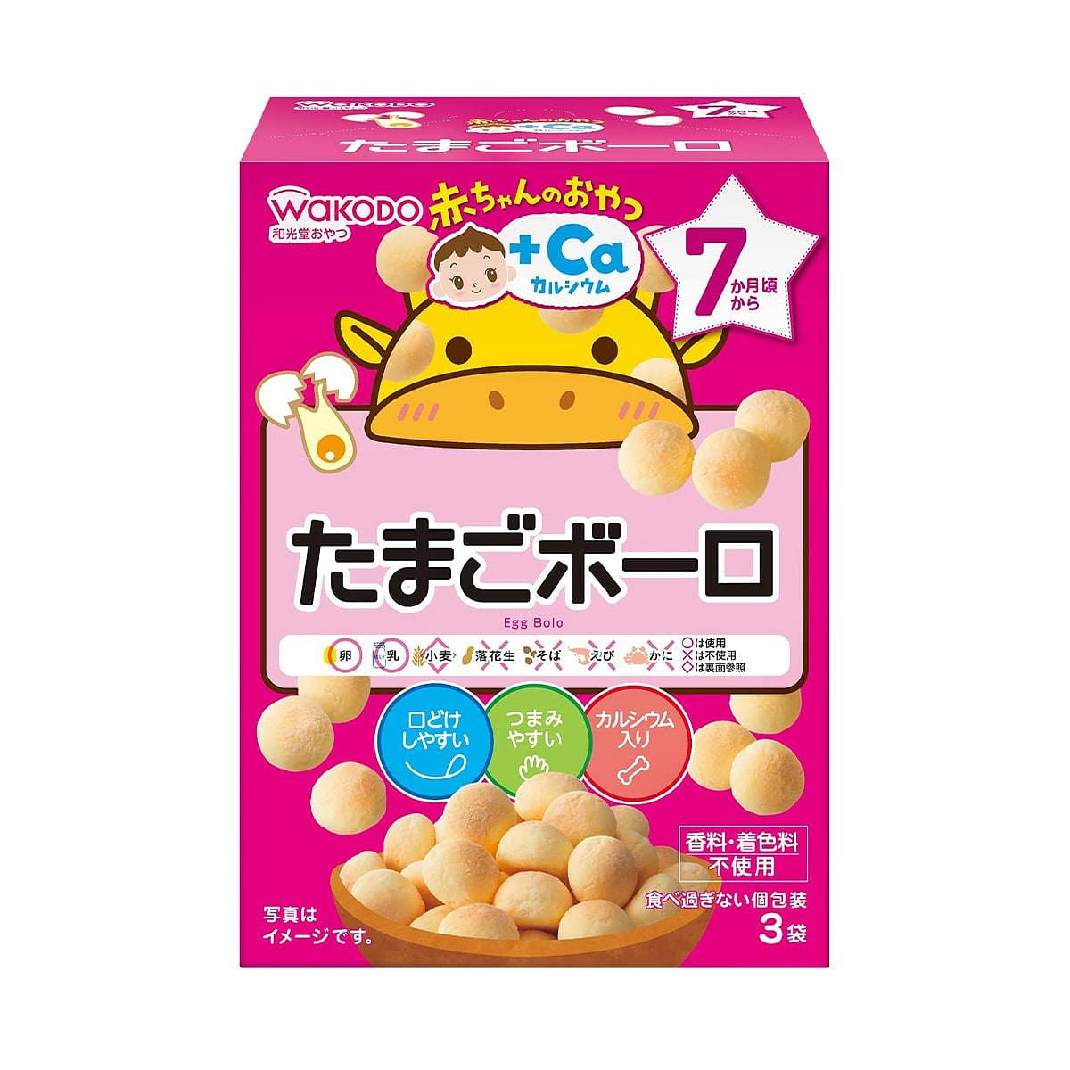 WAKODO Baby Snacks + Calcium Egg Bolo 15gx3 bags 1 個