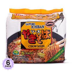 Sapporo Ichiban Instant Noodle, Yakisoba 5pk 18 oz*6 pack