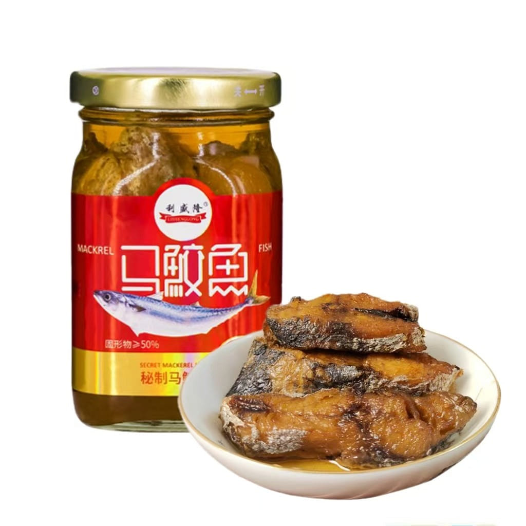 Lishenglong canned mackerel 200g * 1 bottle, Chaozhou specialty pickled seafood, oil immersed salted fish, served with rice 200 그램