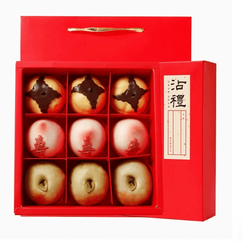 China Direct Mail Royal Tea Restaurant Longevity Peach Mantou Gift Box Birthday 1 count