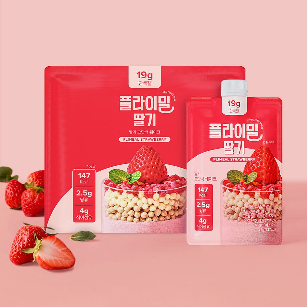 [플라이밀] 단백질 쉐이크 파우치 - 딸기맛 (45g x 7개입) 7 팩