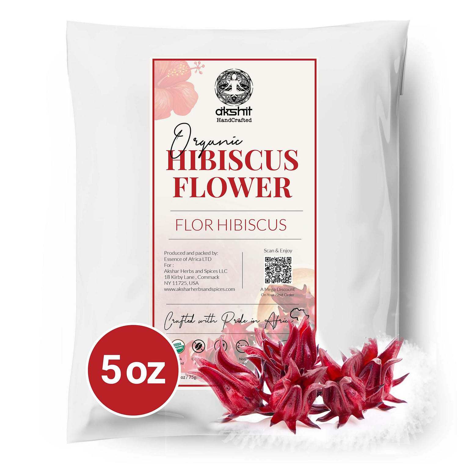순수 건조 히비스커스 꽃 5온스 5 oz