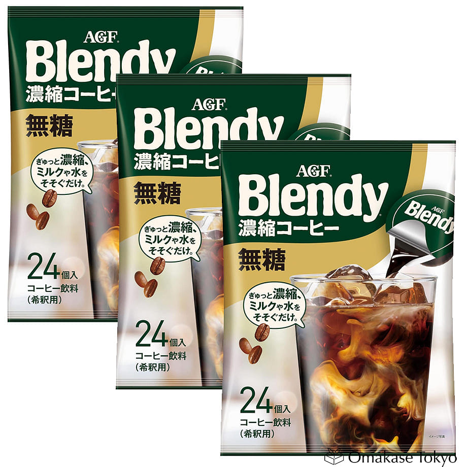 AGF Blendy Coffee Concentrate Unsweetened 24 Pieces (Pack of 3) 1482 그램