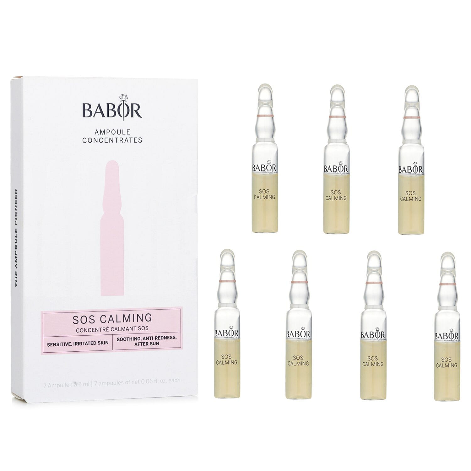 Babor Ampoule Concentrates - SOS Calming (For Sensitive, Irritated Skin) 7x2ml/0.06oz 7 밀리리터