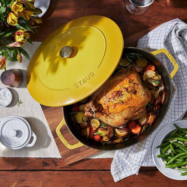 Get Staub Cast Iron 6.25-qt Shallow Oval Dutch Oven 6.25-qt