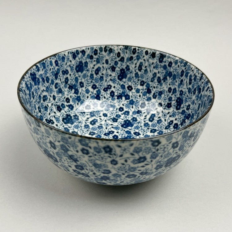 Made-in-Japan Kobana Ramen Soba Udon Noodle Navy Flower Bowl, 6.5" dia., 26 oz 1 phần