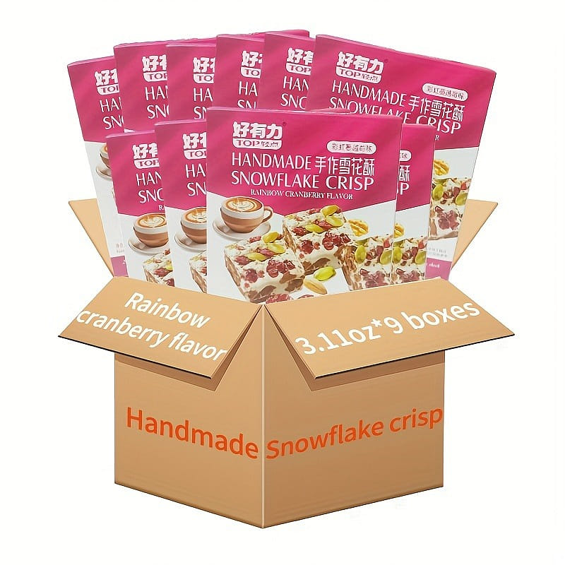 Hao you li snowflake crisp summer camping snacks (rainbow flavor) 88g*9 box 1330 g