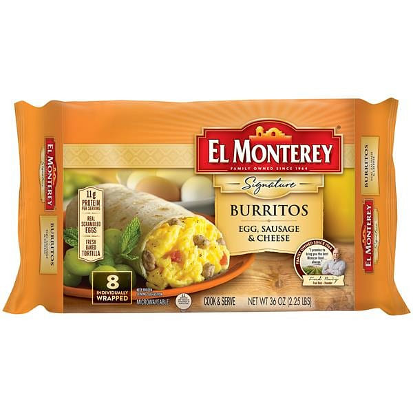 El Monterey Signature Burritos 8pcs, Frozen 2.25 lb