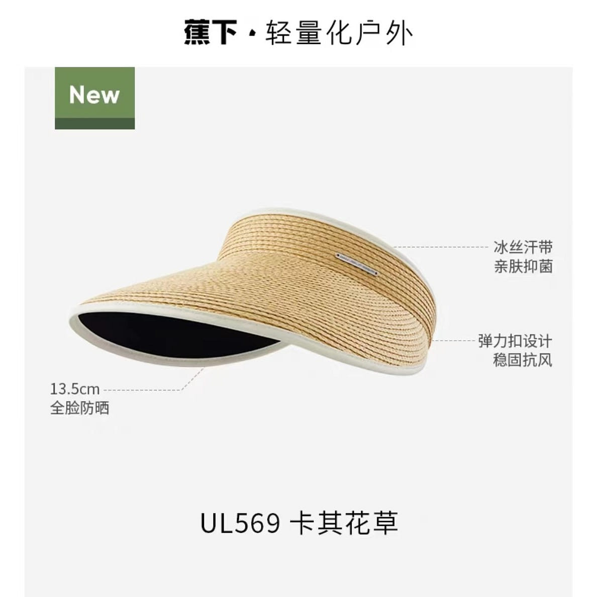 Jiao Xia Sun protection Hollow hat UL569Khaki flower 90 กรัม