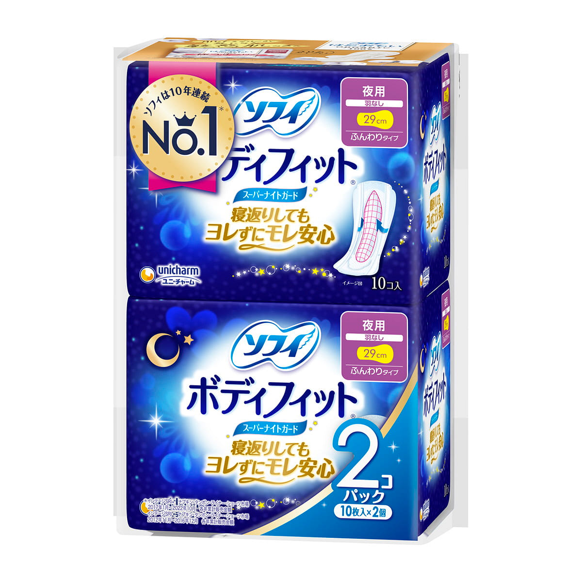 Sofy BodyFit 29cm No Wing 2 Pack x10p Napkins 1 count